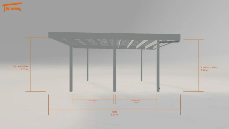 #DE Schweng Flachdachcarport C600+ (ID bk8b7p)