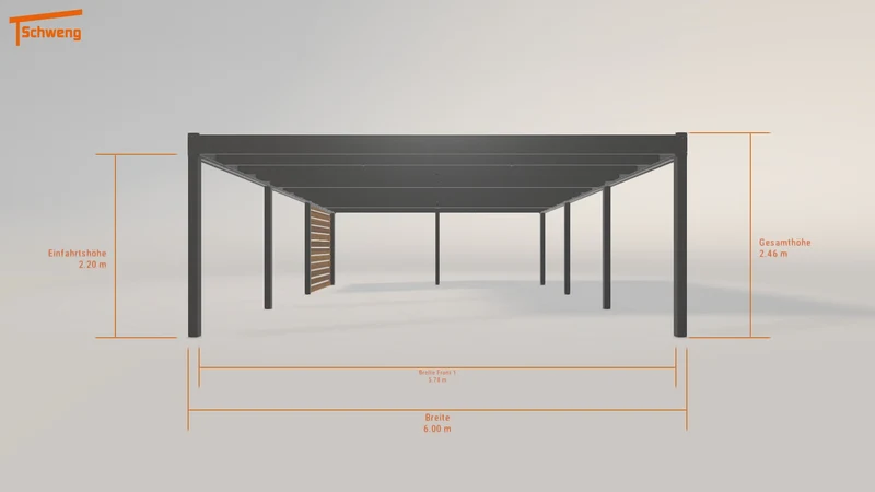 #DE Schweng Flachdachcarport C600 (ID jj3qz9)