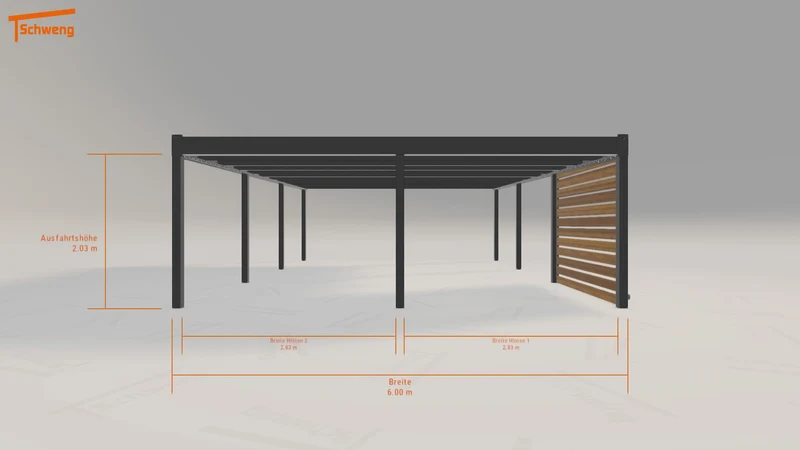 #DE Schweng Flachdachcarport C600 (ID jj3qz9)