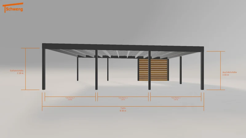 #DE Schweng Flachdachcarport C600 (ID jj3qz9)