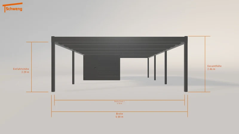 #DE Schweng Flachdachcarport C600 (ID x7kbx3)