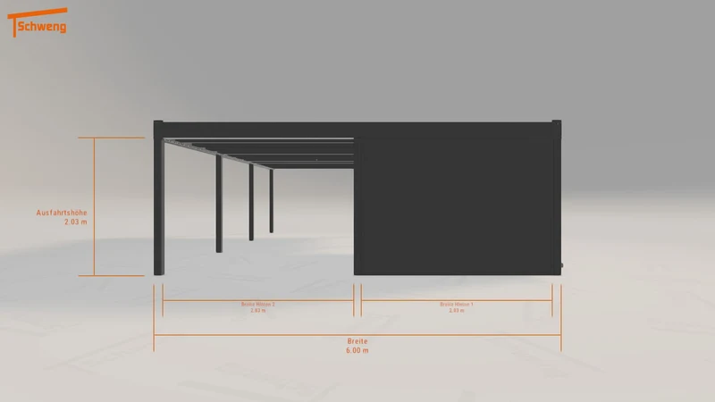 #DE Schweng Flachdachcarport C600 (ID x7kbx3)