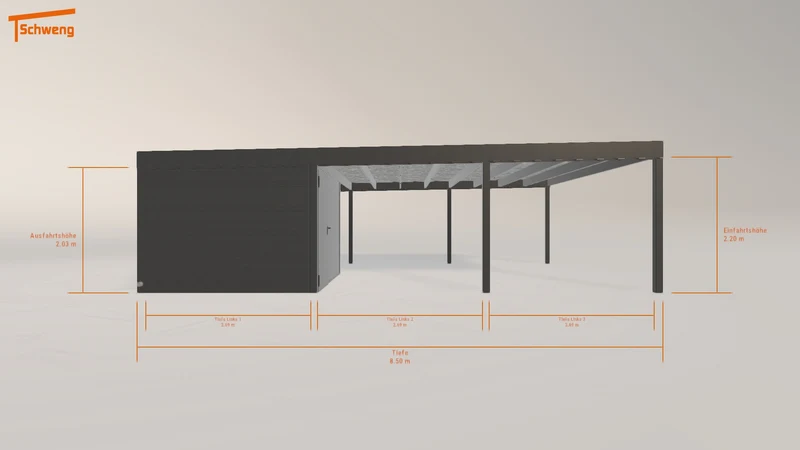 #DE Schweng Flachdachcarport C600 (ID x7kbx3)