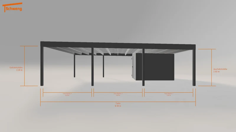 #DE Schweng Flachdachcarport C600 (ID x7kbx3)