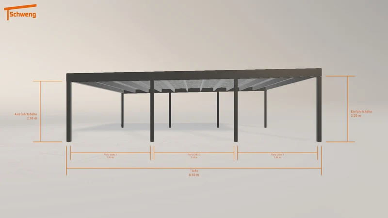 #DE Schweng Flachdachcarport C600 (ID 9wd7n4)