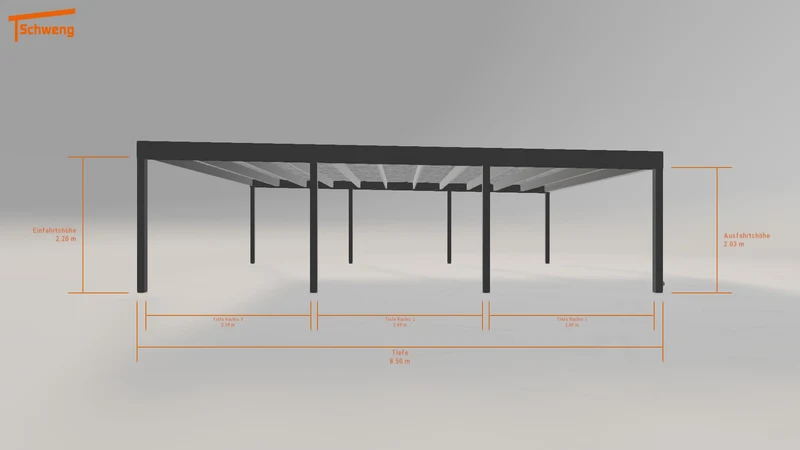 #DE Schweng Flachdachcarport C600 (ID 9wd7n4)