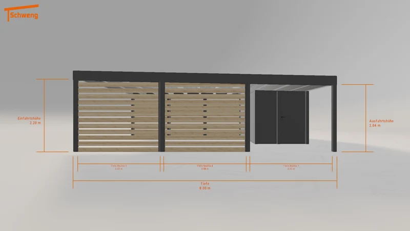 #DE Schweng Flachdachcarport C600+ (ID dvwknq)