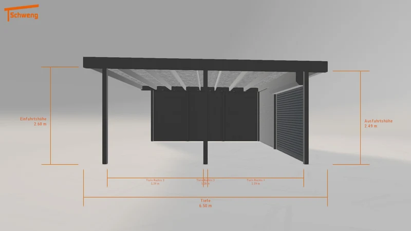 #DE Schweng Flachdachcarport C600 (ID bk8dkb)
