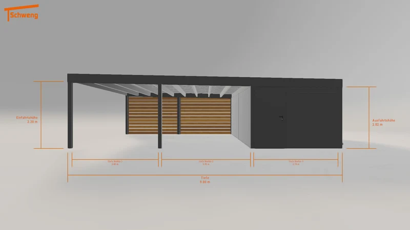 #DE Schweng Flachdachcarport C600+ (ID zbk8w5)