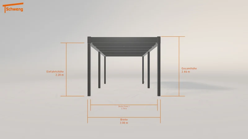 #DE Schweng Flachdachcarport C600 (ID g7bvrm)