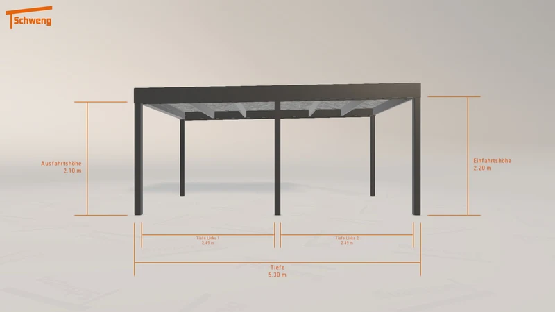 #DE Schweng Flachdachcarport C600 (ID g7bvrm)