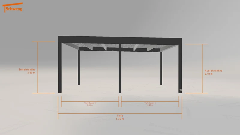 #DE Schweng Flachdachcarport C600 (ID g7bvrm)