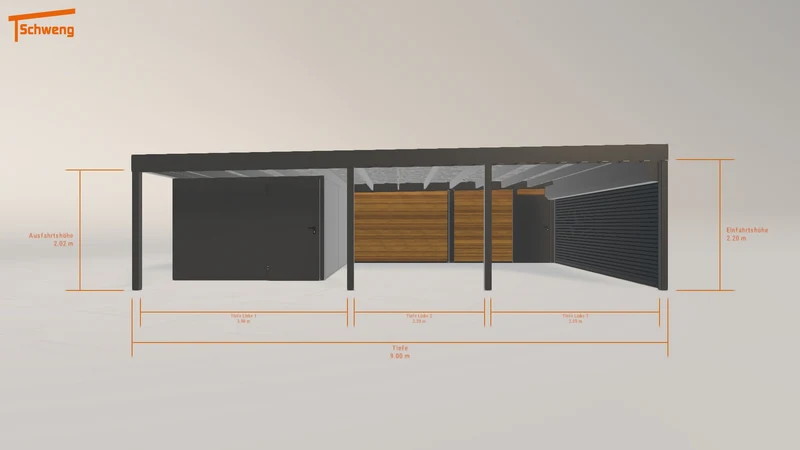 #DE Schweng Flachdachcarport C600 (ID 9w5qdy) #MTG