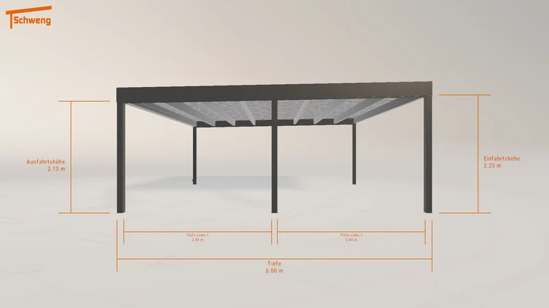 #DE Schweng Flachdachcarport C600+ (ID pbdzj7)