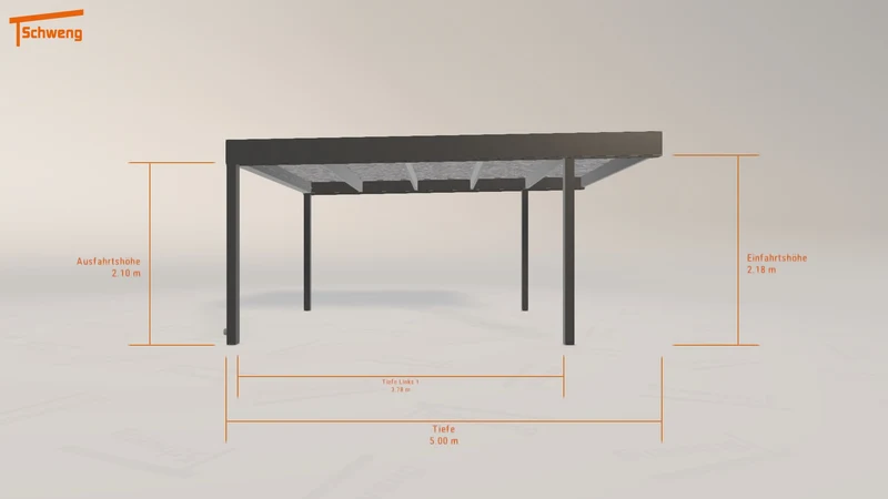 #DE Schweng Flachdachcarport C600 (ID pbdzj2)