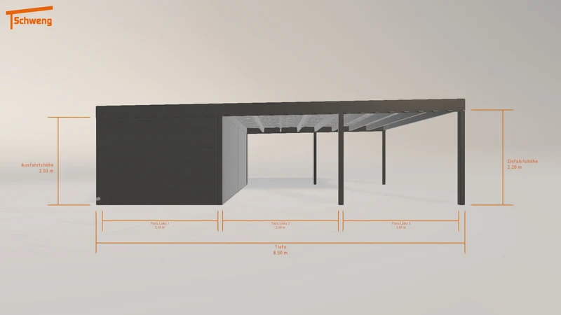 #DE Schweng Flachdachcarport C600+ (ID zbkv5w)