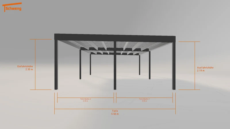 #DE Schweng Flachdachcarport C600+ (ID qd3gyp) #MTG