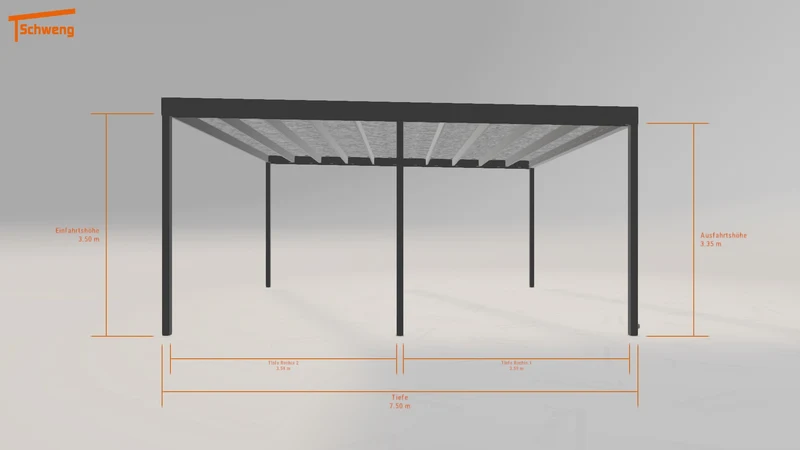 #DE Schweng Flachdachcarport C600 (ID 5mg59q)