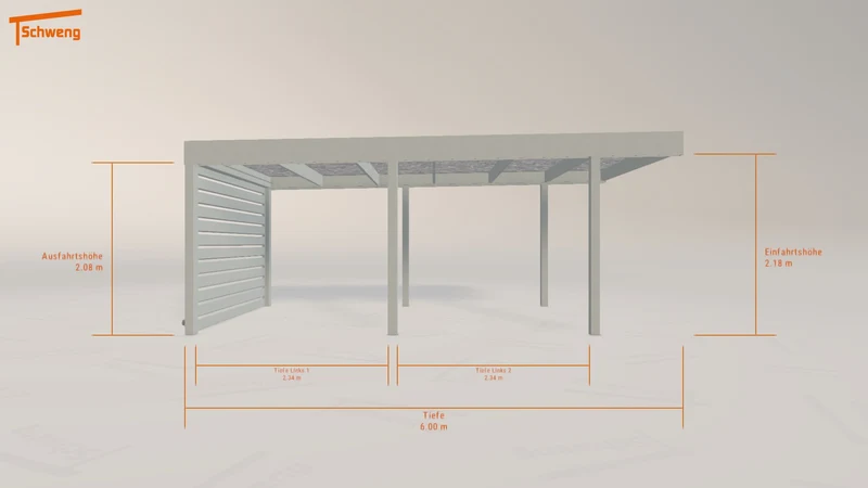 #DE Schweng Flachdachcarport C600 (ID jjn23w)