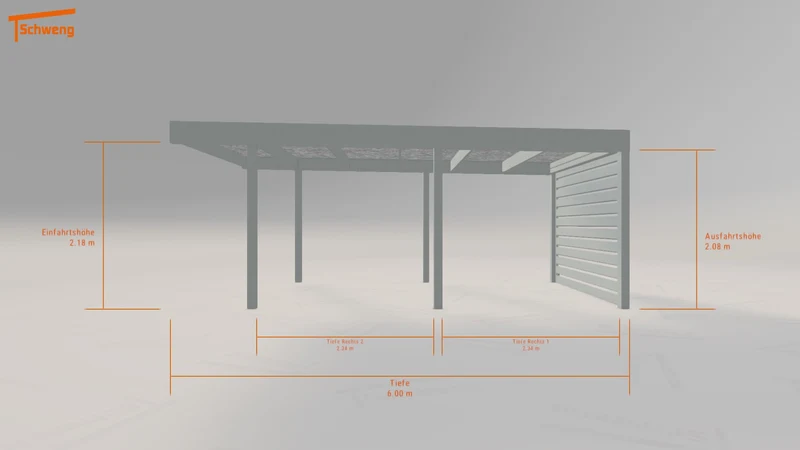 #DE Schweng Flachdachcarport C600 (ID jjn23w)