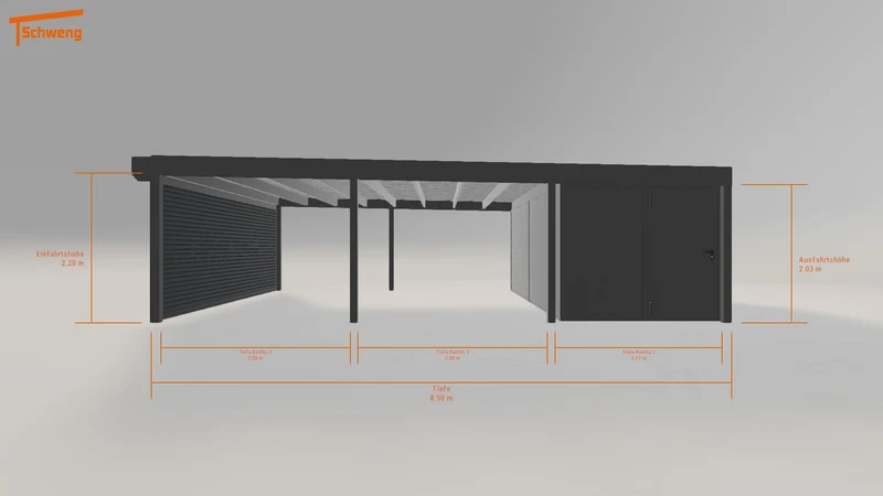 #DE Schweng Flachdachcarport C600 (ID 42g452)