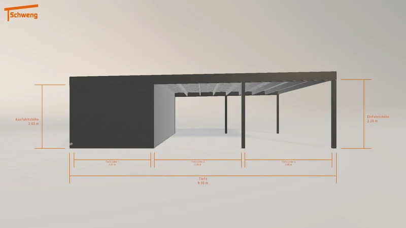 #DE Schweng Flachdachcarport C600 (ID w3r5my)