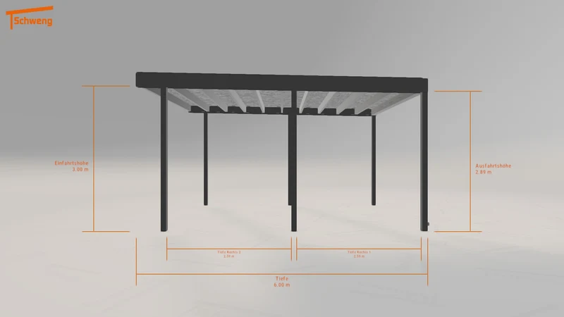 #DE Schweng Flachdachcarport C600+ (ID 85r3zr)
