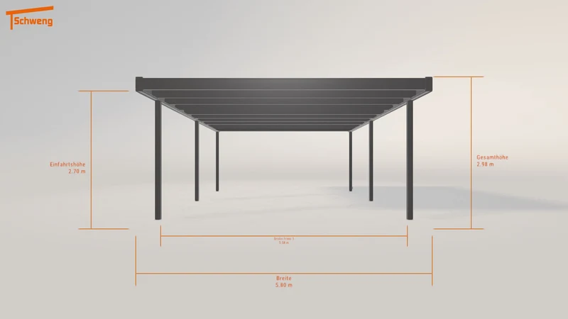 #DE Schweng Flachdachcarport C600 (ID 85ygwj)