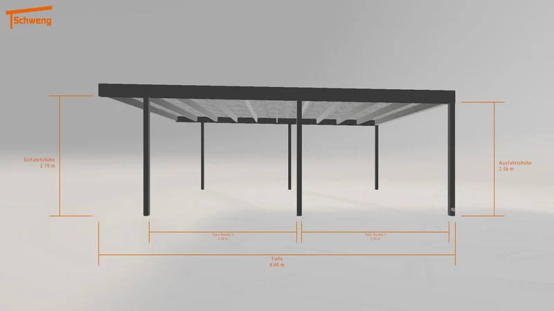#DE Schweng Flachdachcarport C600 (ID 85ygwj)