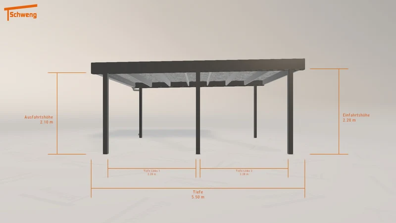 #DE Schweng Flachdachcarport C600 (ID w3p92v)