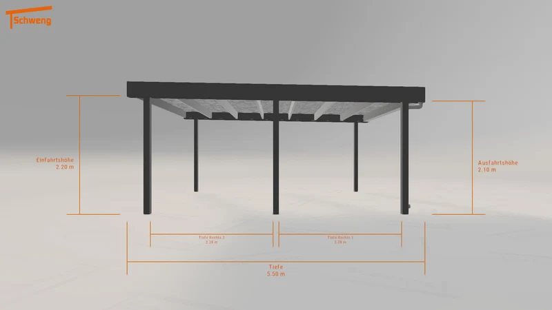 #DE Schweng Flachdachcarport C600 (ID w3p92v)