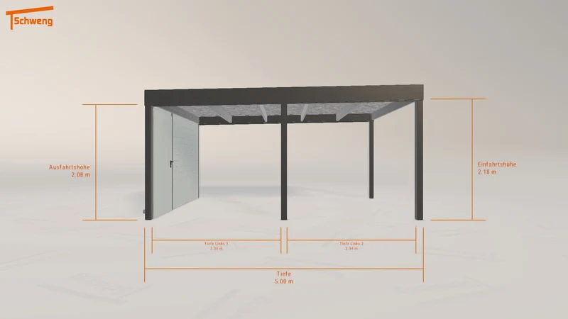 #DE Schweng Flachdachcarport C600 (ID n5nj3w)