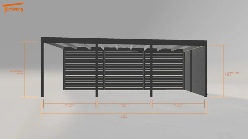 #DE Schweng Flachdachcarport C600 (ID w3r543)