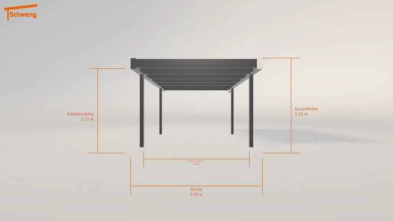 #DE Schweng Flachdachcarport C600 (ID 5mdbdr)