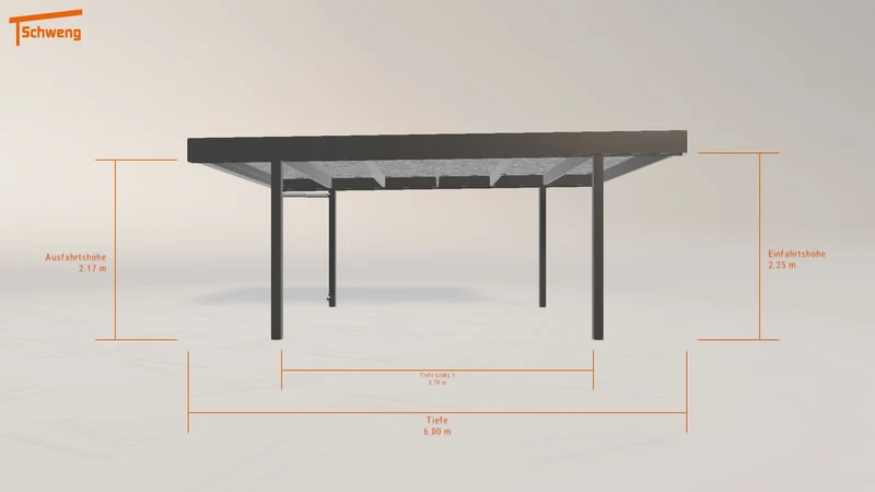 #DE Schweng Flachdachcarport C600 (ID 5mdbdr)