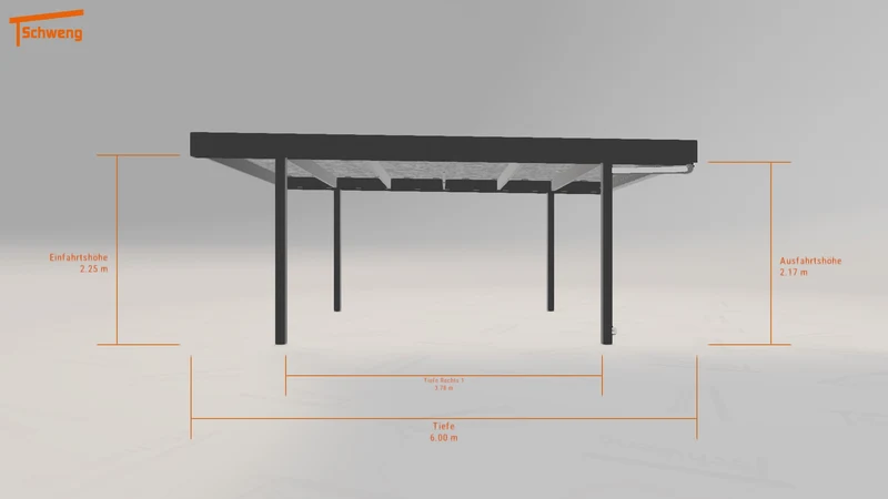 #DE Schweng Flachdachcarport C600 (ID 5mdbdr)