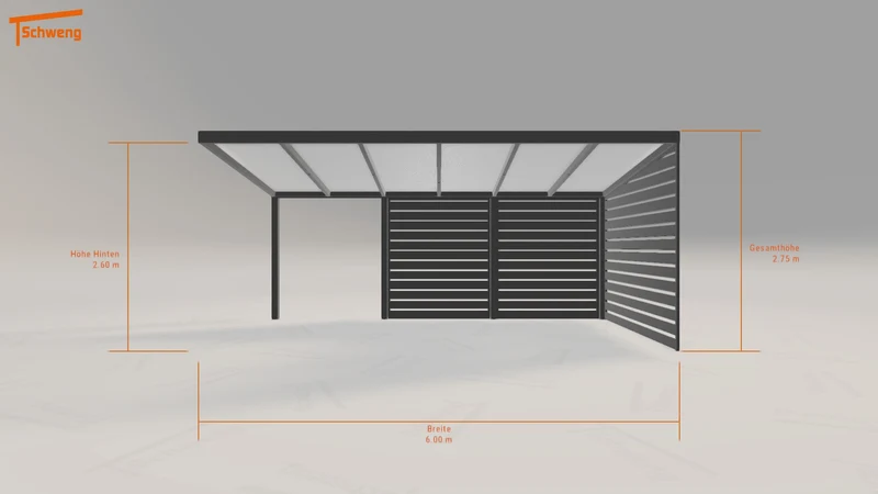 #DE Schweng Pultdachcarport S350 (ID 77gpmp)