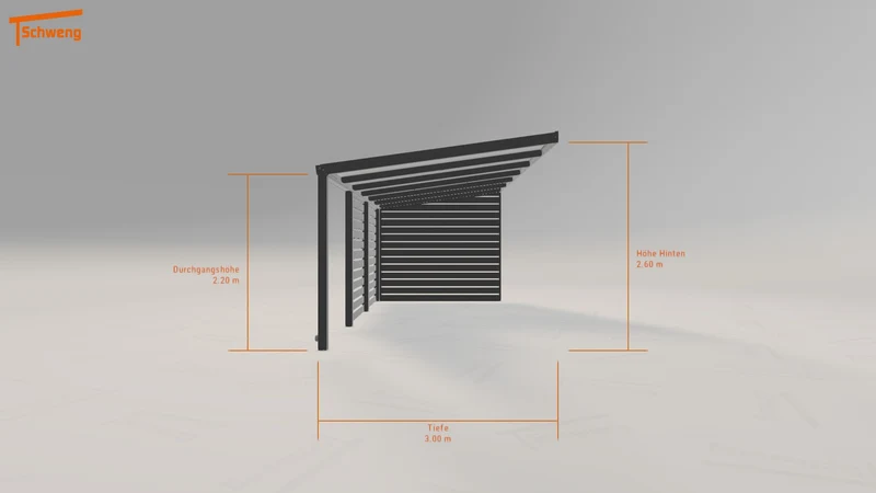 #DE Schweng Pultdachcarport S350 (ID 77gpmp)