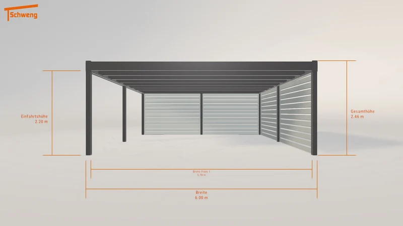 #DE Schweng Flachdachcarport C600+ (ID 779r38) #MTG