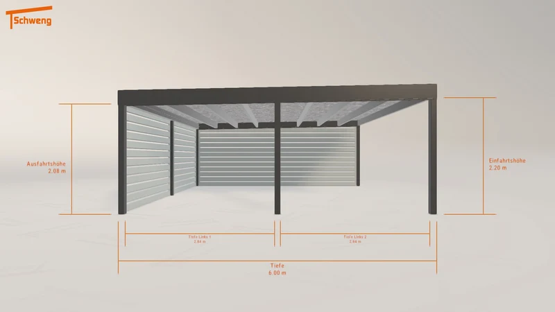 #DE Schweng Flachdachcarport C600+ (ID 779r38) #MTG