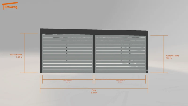#DE Schweng Flachdachcarport C600+ (ID 779r38) #MTG