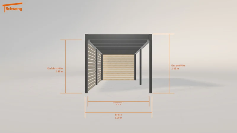 #DE Schweng Flachdachcarport C600 (ID 33g34z)