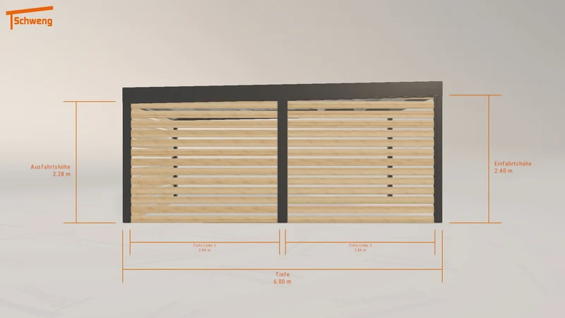 #DE Schweng Flachdachcarport C600 (ID 33g34z)