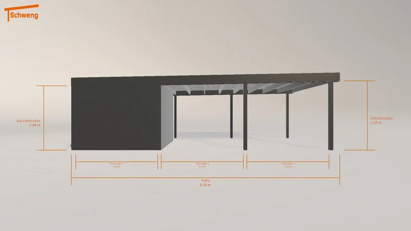 #DE Schweng Flachdachcarport C600 (ID jj3jq7)