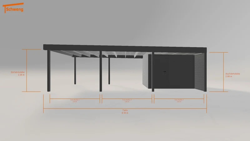 #DE Schweng Flachdachcarport C600 (ID jj3jq7)