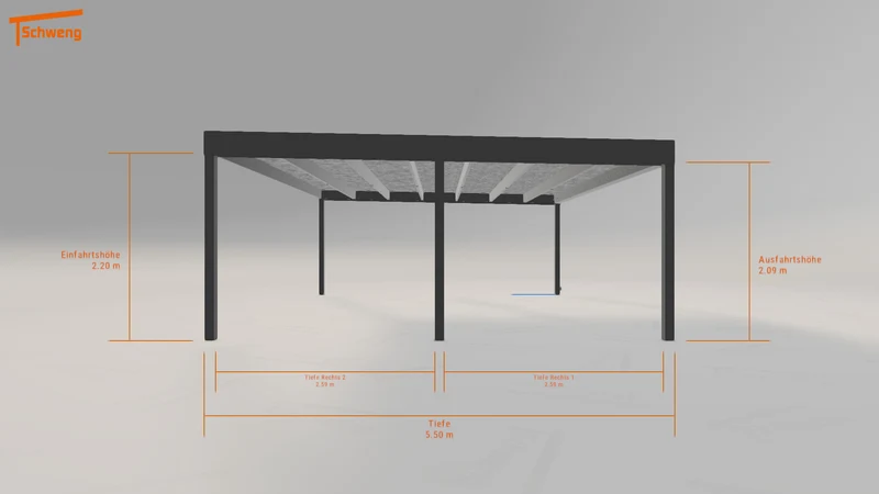 #DE Schweng Flachdachcarport C600 (ID 77gyjq)