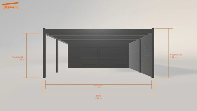 #DE Schweng Flachdachcarport C600 (ID bk757q)