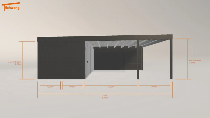 #DE Schweng Flachdachcarport C600 (ID bk757q)