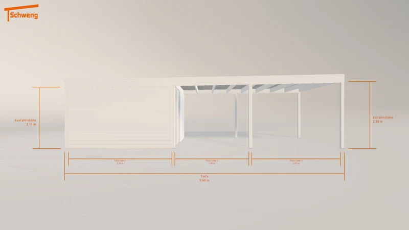 #DE Schweng Flachdachcarport C600 (ID yg254k)