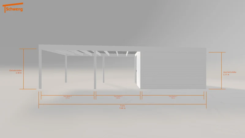 #DE Schweng Flachdachcarport C600 (ID yg254k)